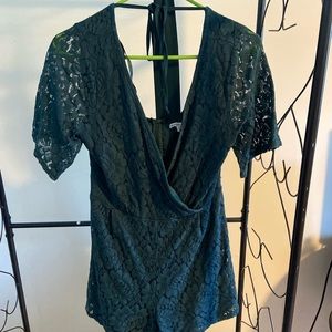 Charlotte Russe Emerald Green Romper